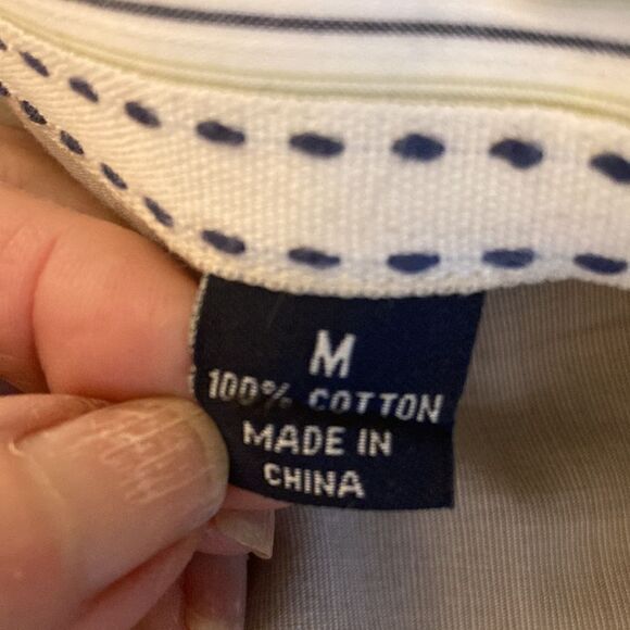 Tommy Bahama Denim Green/White Stripe Long Sleeve Button Down Cotton Shirt. - Picture 7 of 9